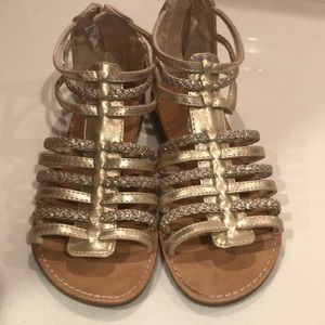 Gold gladiator sandals